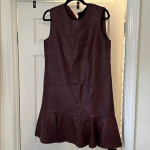 BCBG Maxazria Leather Sleeveless Burgundy Dress